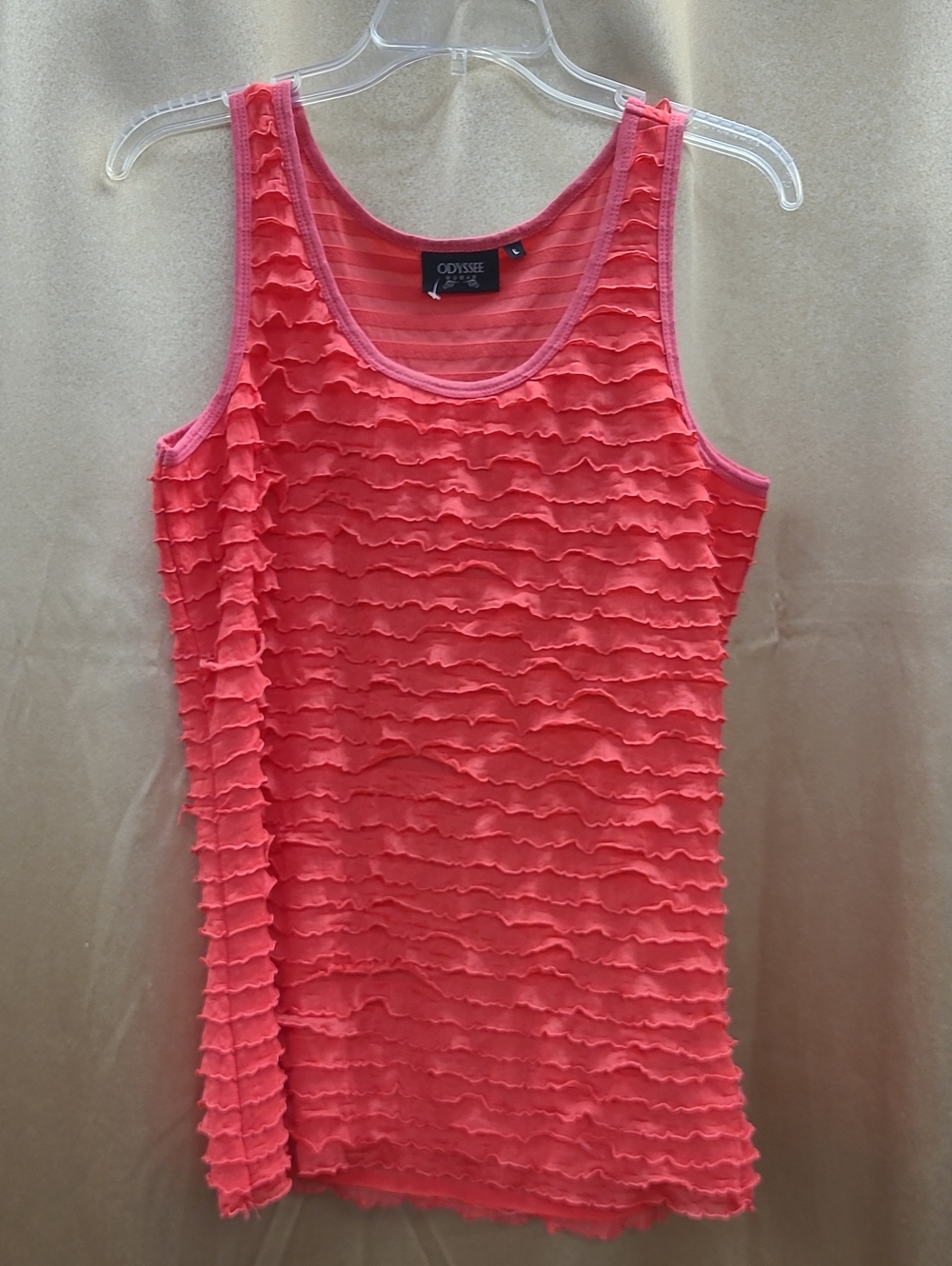 Brand ODYSSEE Coral Ruffle Tank Top - Women's